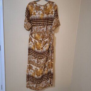 Avenue‎ Womens Boho Floral Print Dress Size 16 Tall Retro Hawaii Tropical